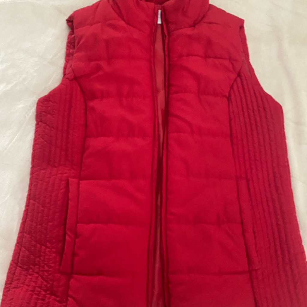 New York And Company Women's Red Quilted Vest, Size Small